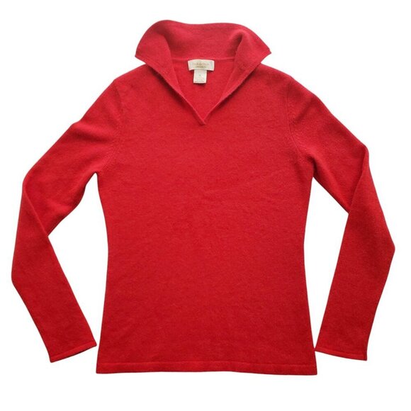 Peck & Peck Cashmere 100% 2 Ply Red Polo Neck Size M - Picture 4 of 10